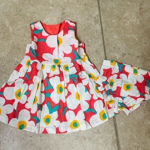 Hanna Andersson Red and White Floral Kids Dress